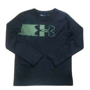 Performance Under Armour YOUTH 7 Kids Boys Black Stretch Long Sleeve